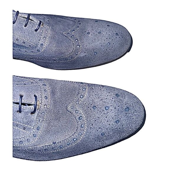Paul Smith Blue Suede Wingtip Oxford Shoes US 9 M - Picture 12 of 13